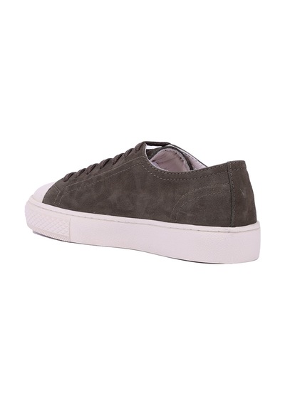 Shoetyle - Hakiki Nubuk Deri Haki Renk Erkek Sneaker - 666-0381-1581
