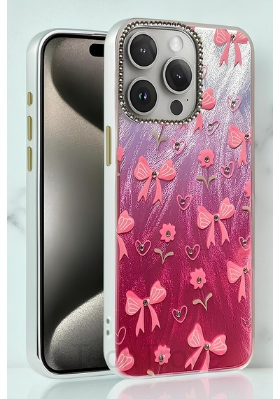 İphone 15 Pro Max Kılıf Aynalı Desenli Figürlü Tasarım Silikon Kapak