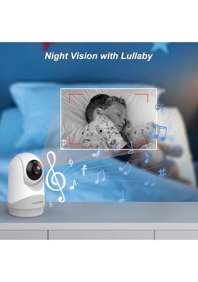 Hellobaby Çift Kameralı Video Bebek Monitörü, Gece Görüş & Eco Modu Kamera Sistemi