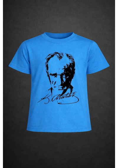 Dıgıl Kids Atatürk Baskılı Çocuk T-shirt Mavi