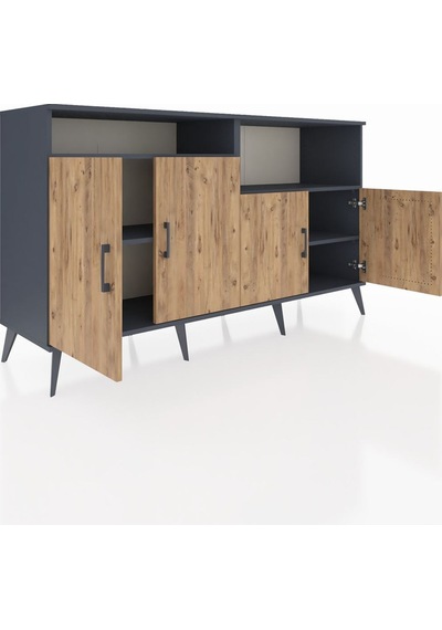 Hyperion Konsol 4 Raflı 4 Kapaklı 176x44x99 Antrasit-çam/antrasit Antrasıt/atlas Çam - Antrasıt Hyperion Konsol 4 Raflı 4 Kapaklı 176x44x99 Antrasit-çam/antrasit Antrasıt/atlas Çam - Antrasıt
