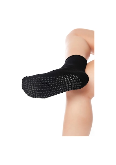 Saysez Bambu Kaydırmaz Taban Silikon Baskı Hac Umre Tavaf Hamile  Pilates Yoga Lastiksiz Çorap 3'lü Siyah