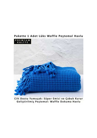 Püskül Lüks Waffle Plaj Havlusu Peştemal, 100% Pamuk Yumuşak Süper Emici İnce Hafif Kompakt Waffle Dokuma Plaj Ha 0 - 1 Yaş