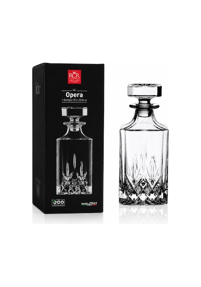 Perlotus Opera Luxion Kristal Viski Karafı 750 Ml Kapaklı İtalyan Tasarım Dekanter Şişe