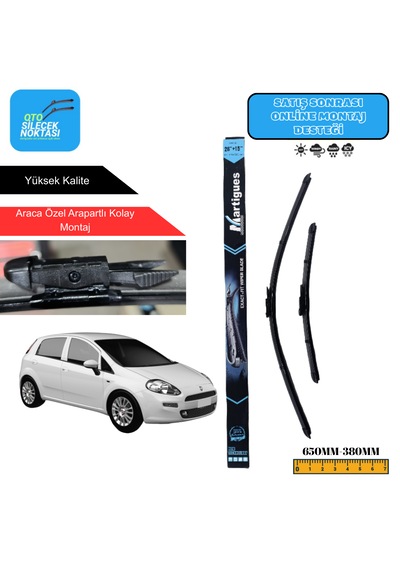 Fiat Grande Punto 2005-2011 Araca Özel Uyumlu Ön Cam Silecek Takımı 650mm-350mm