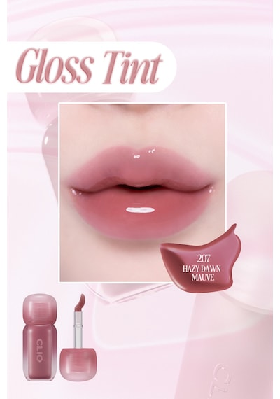 Pigmentli, Parlak Bitişli Dolgunlaştırıcı Lip Gloss Clıo Volumate Gloss 207 Hazy Dawn Mauve