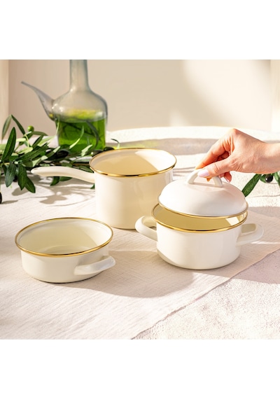 Emsan Solemar Emaye Karıştırma Kabı 24 Cm Bej