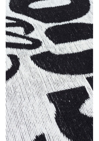 Arya Neo Arn 01 White Black Yıkanabilir Kaymaz Tabanlı Modern Pamuk Kilim