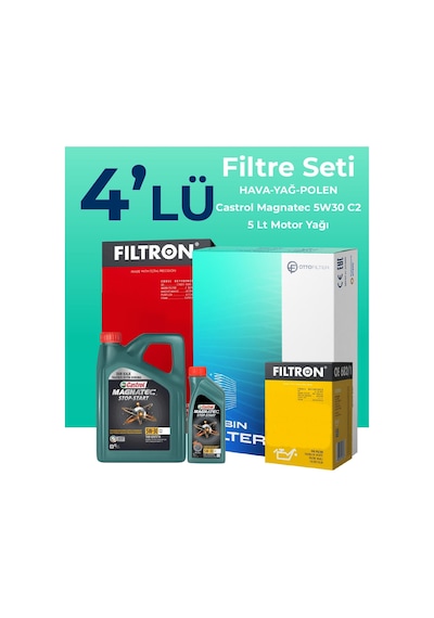 Filtron Opel Meriva 1.7 Dizel Filtre Bakım Seti Castrol Motor Yağlı (2011-2015) 4 Lü