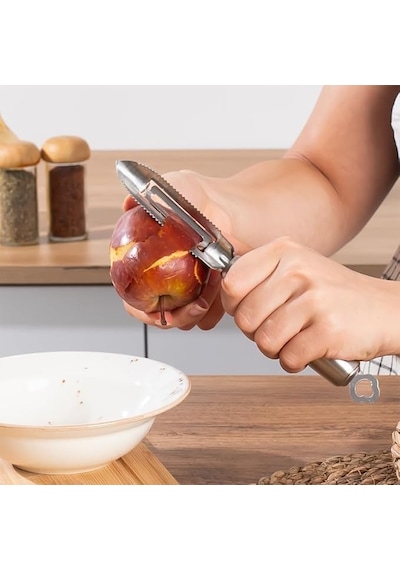 Paslanmaz Çelik Sebze Ve Meyve Soyucu, Çift Yönlü Süper Keskin Bıçaklı, Ergonomik Ve Kaymaz Saplı Profesyonel S Diğer