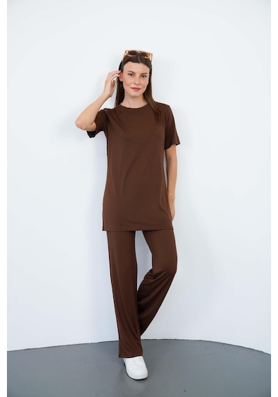 Penyebizden Tunik & Pantolon Takım-kahverengi