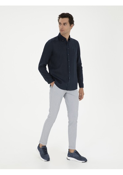 Cacharel Açık Mavi Slim Fit Beli Bağcıklı Kanvas Pantolon Denim Cacharel Açık Mavi Slim Fit Beli Bağcıklı Kanvas Pantolon Denim