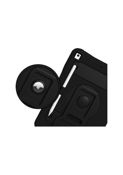 Apple Uyumlu iPad  9. Nesil 10.2 Kılıf Airtag Bölmeli Defender Case A2602-Siyah