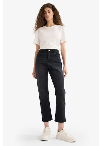 Defacto Mary Vıntage Straight Fit Yüksek Bel Bilek Boy Jean Pantolon E9819AX25AU Siyah Defacto Mary Vıntage Straight Fit Yüksek Bel Bilek Boy Jean Pantolon E9819AX25AU Siyah