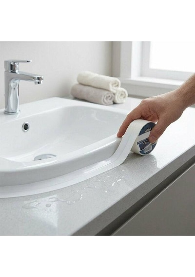 Su Sızdırmaz Bant 38 Mm X 3 Metre Suya Neme Dayanıklı Lavabo Küvet Mutfak Tezgah Bandı 1