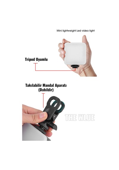 Şarjlı 100 Led Selfie Video Kamera Işığı Tripod Uyumlu Ve Mandall