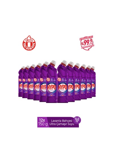 Ultra Çamaşır Suyu Lavanta 750 Gr X 12 Adet 12'li Set