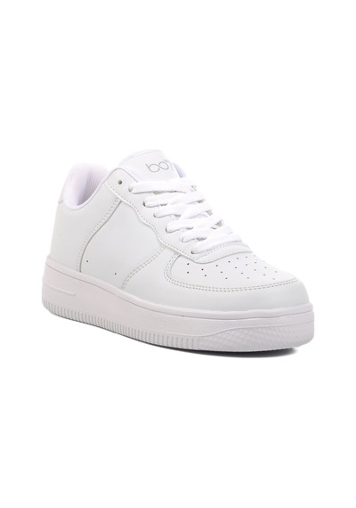 Beyaz Bağcıklı Unisex Spor Ayakkabı 042 G Beyaz-beyaz Beyaz