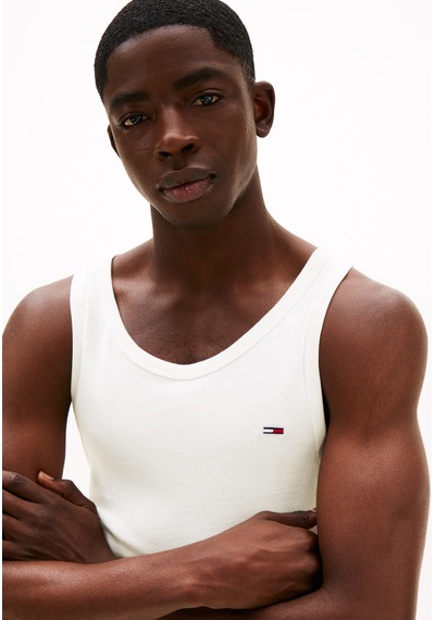 Tommy Hilfiger Erkek Marka Logolu Günlük Kullanıma Uygun Beyaz T-shirt Dm0dm20769 0xr