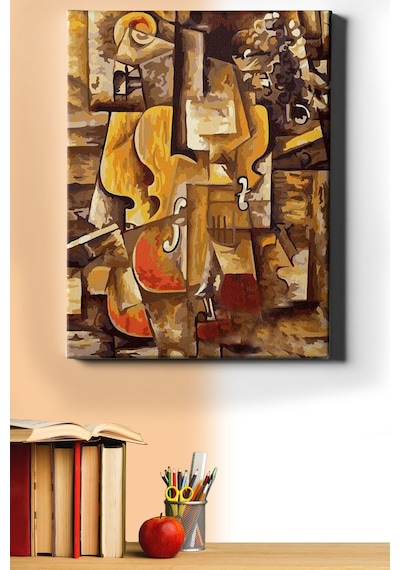 Webstyle Sayılarla Boyama Seti Kasnaklı Keman Ve Üzümler 60 X 75 Cm