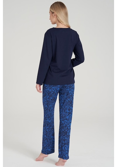Pijadore Kadın Uzun Kol Lacivert Pijama Takımı C3t2n6o1 001