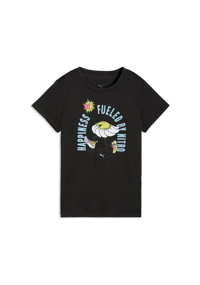 Puma Run Nitro Graphic Kadın Siyah Koşu T-shirt 52844301