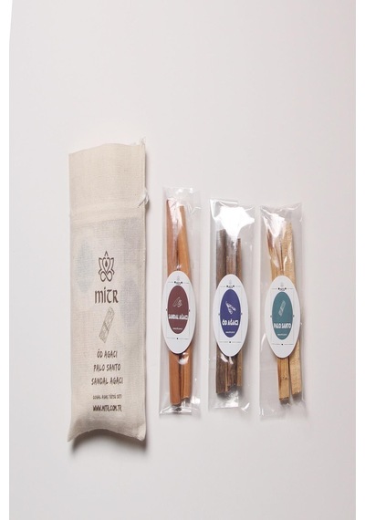 Sandal Palo Santo Ve Öd Ağacı Tütsü Paketi 60 Gr