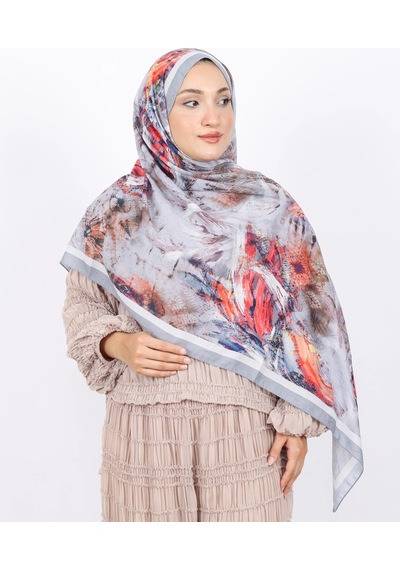 Luissa Bambu Kraş Şal Pastel Desen Gri