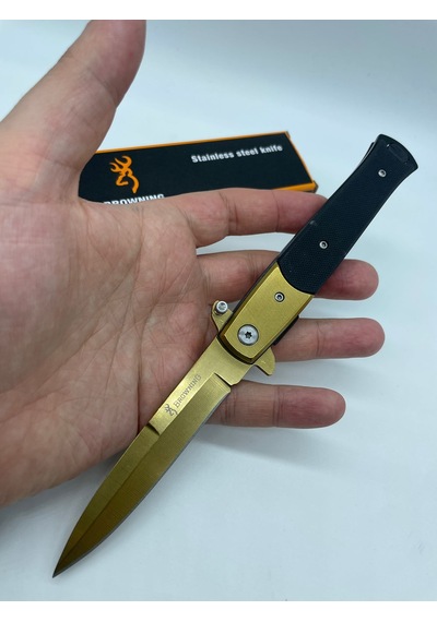 Browning Marka Gold Kamp Bıçak Siyahkasa Kamp Çakı //22cm Sarı - Siyah
