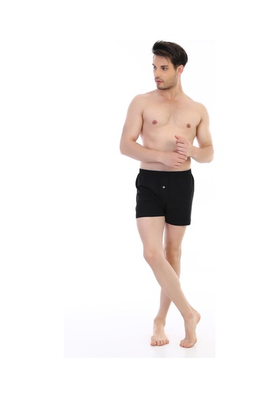Çift Kaplan Erkek Penye Siyah Boxer 805 Siyah
