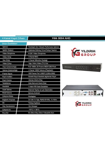 Dahua 2 Kameralı 2 Mp Ahd Güvenlik Kamera Sistemi