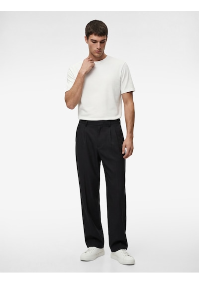 Koton Bisiklet Yaka Viskon Karışımlı Kısa Kollu Basic Slim Fit Tişört Beyaz 6sam10285mk