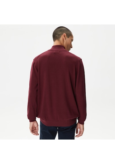 Nautica Nautıca Erkek Bordo Standart Fıt Dik Yakalı Uzun Kollu Triko Düz S37104t Bordo
