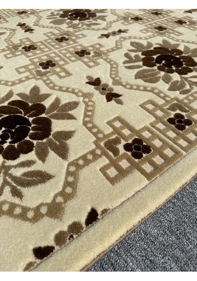 Saray Halı Vizyon 11171 R 150x230 Krem Kahve 4 M2 Halı