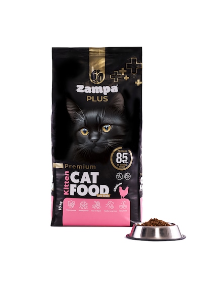 Zampa Plus Premium Tavuk Etli Yavru Kediler İçin Kuru Mama 15 KG