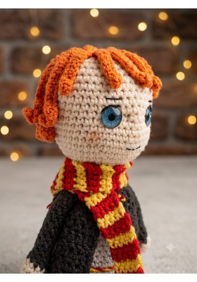 Ron Amigurumi Örgü Oyuncak - Film Karakteri Hediyelik Figür 21 Cm