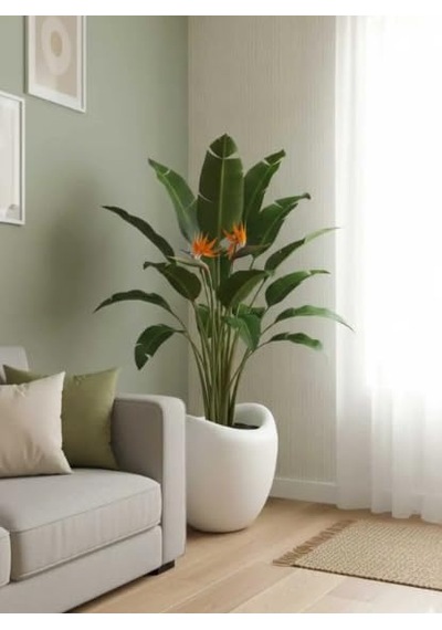 Modern İç Ve Dış Mekan Kullanımı, 40x45 Cm, Beyaz, Polyester Fiber Beton Amorf Saksı Modern Dekoratif Saksı