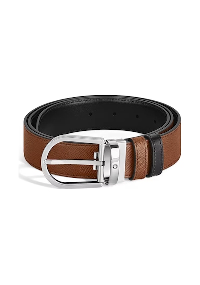 Montblanc Sartorial At Nalı Tokalı 35 Mm Çift Taraflı Deri Kemer Kahverengi