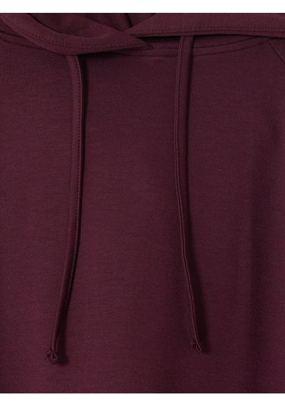Lcw Petite Bordo Bağcıklı Soft Touch Kadın Hoodie