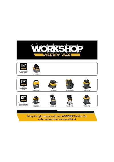 Workshop Islak/kuru Vacs 1 7/8 İnç Auto Başlık Wet Dry Shop İçin Vakum, Ws25003a