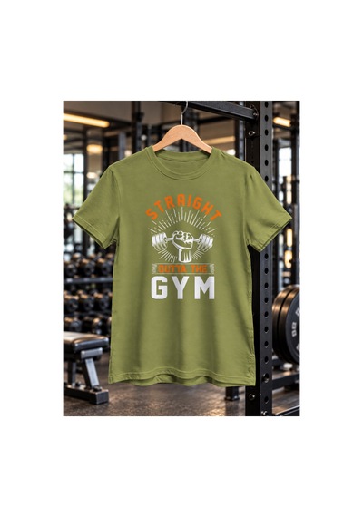 Segungear Straight Gym Erkek Regular Fit Baskılı Spor Tişört Haki - 931832711 Haki