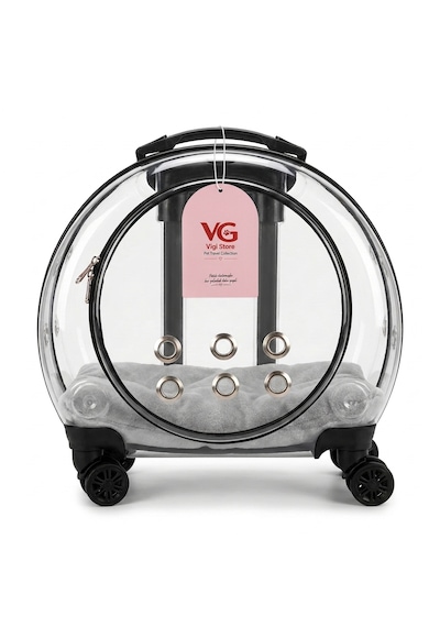 Vg Premium Şeffaf Panoramik Kedi Taşıma Valizi Xl