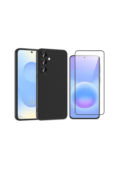 Vendas Galaxy S26 Fe Kılıf Zore Mara Lansman Kapak + 9h Cam Ekran Koruyucu Siyah