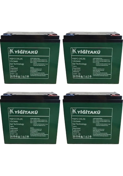 Yiğit 12 V 24 Ah Elektrikli Bisiklet Aküsü 4'lü Set