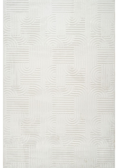 Tropikal Home Bambu Dokulu Modern Desenli Kaymaz Taban Lüx Dört Mevsim Yıkanabilir Halı Yolluk Krem