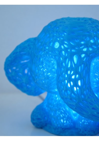 Sevimli Fil Çocuk Odası Gece Lambası 3d Tasarım Led Işıklı Masaüstü Mesh Dekor Hediyelik Mavi