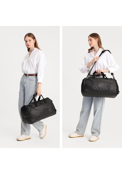 Metalik Siyah Kumaş Spor Seyahat Çantası Smart Bags 3122 Siyah