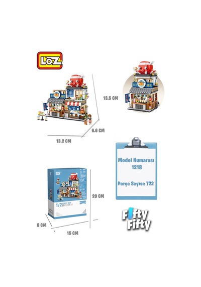 Loz Street Mini Serisi Ahtapot Dükkanı -lz1218 722 Parça Oyuncak Yapım Seti