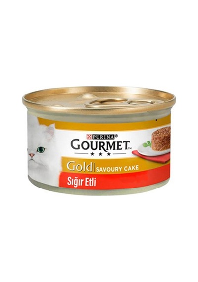 Gourmet Gold Savoury Cake Sığır Etli Konserve Yetişkin Kedi Maması 24 x 85 G