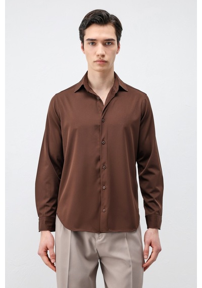 Antioch Comfort Slim Erkek Gömlek Kahve